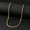 Ketten Seilkette Halskette Edelstahl nie verblassen wasserdicht Halsband Männer Frauen Schmuck Goldfarbe Geschenk