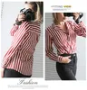 Blouses -shirts voor dames lente herfst vrouwen blouse zwarte strips vneck lange mouw werk shirt kantoor tops gestreepte blouse voor zaken 230517