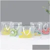 Packing Bags Pvc Gift Bag Cartoon Fruit Printed Translucent Shop Tote Birthday Party Favor Drop Delivery Office School Busin Dhjib