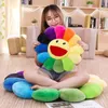 Tournesol Fleur En Peluche Oreiller Kawaii Sourire Soleil Confortable En Peluche Jouet Doux Poupée Chat Pet Canapé Coussin Tapis Oreiller Maison Chambre Décor EW0019