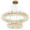 Lustres Pendentif Lumières Led Nordique Fleur Lustre En Cristal De Luxe Éclairage Intérieur Décoration De La Maison Pour Salon Chambre Restaurant