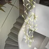 Lampes suspendues lustre pour escalier 2023 design moderne LED pendentif lampe hall et salon lustres plafonniers