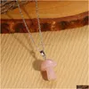 Hänge halsband helande naturligt kristallhalsband härlig svamp charm carnelian opal rosa lila mode kvinnliga smycken 00 dhgarden dhui4