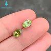 Hoop Huggie Natural Peridot 925 Sterling Silver Stud Earrings For Women Jewelry Gift Simple Green 230517