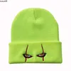 Beanie/Skull Caps unisex våren utomhus beanie för barn stickade roliga mössor pennywise skrämmande ögon huva barn hat casual bob utanför skallar hattar män j230518