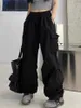 Pantalon Femme Y2K Style Américain Salopette Femmes Printemps Et Automne Petite Taille Haute Lâche Mince Droite Tube Faisceau Jambe Large Pantalon À La Mode