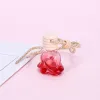 Rose Bouteille De Parfum Fleur Forme Vide Verre Voiture Huiles Essentielles Parfum Pendentif Ornement Rose Parfum Bouteilles 6 styles RRF12263