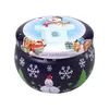 Рождественские украшения рождественская оловянная коробка Santa Snowman Elk Print Candy Tea Candle Aromatherapy Jar