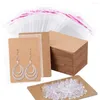 Pochettes à bijoux en plastique 1 ensemble collier pratique papier Kraft porte-cartes trou rond boucles d'oreilles serré pour commode