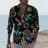 Camicie casual da uomo Native Dream Catcher Camicia da uomo con stampa vintage Camicette a maniche lunghe Y2K Abbigliamento dal design primaverile Taglie forti