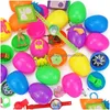 Altre forniture per feste festive Ripieni di uova di Pasqua Set da 48 pezzi Sorpresa con mini regalo Colorf Pre per bambini Cestino Regali Filler Dhf9Z