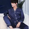 Men's Sleepwear Men's Stain Silk Pajama Set Men Silk Sleepwear Men Sexy Modern Style Soft Cozy Satin Nightgown Men Sets 230518