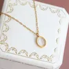 Pendant Necklaces RUO 2023 Vintage 18 K Gold Black White Opal Agate Necklace Fashion Titanium Stainless Steel Jewelry Woman AccessoryPendant