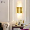 Wall Lamps Fss Modern Gold Crystal Bedside Light Stainless Steel Sconce Led Lamp Luxury Lights Fixtures Bedroom Living Room