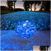 Gardendecoraties 100 stcs/veel lichte stenen gloeien in donkere decoratieve kiezelsteen Wandelingen Lawn Aquarium fluorescerende heldere druppel Dhcda