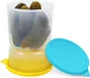 Storage Bottles Pickle Flip Jar Juice Separator Food Container Transparent Olive Hourglass For Okra Mushrooms Jalapenos B