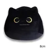 Kawaii preto 8cm adorável gato brinquedos de pelúcia de gatinho fofo travesseiro de gatinho recheado almofada de animais macia brinquedo mole para crianças decoram presentes