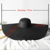 Wide Brim Hats Bucket Summer 70cm Large Sun For Women Oversized Beach Foldable Travel Straw Lady UV Protection Shade 230517