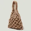 Sacs de rangement en corde de coton tissé sacs à main pour femmes sac en maille concepteur été paille sacs de plage femme sac fourre-tout sacs à main sac