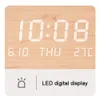 Desk Table Clocks LED Digital Wall Clock Temperature Date Time Multi-function Display Silent Alarm Clock for Bedroom Living Room Hanging Clock 230517