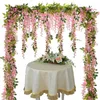 New 2M artificial fake plant wisteria flower hanging flower green wreath suitable for home garden wedding arch flower decoration