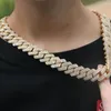 Colares pendentes CZ gelado 14k 18k Gold Cingan Link Chain Hip Hop Jóias