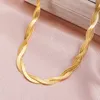 Pendanthalsband Xinyixin 316 Rostfritt stål 2 skiktat platt blad Snake Chain Halsband för kvinnor Trendiga Luxury Choker Neck Punk Smycken 230517