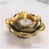 Ljushållare nordiska ljushållare plätering sier guld lotus rose form ljusstake valentine festival hem teealight dekor d dh6fi