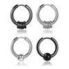 Hoop Earrings WKOUD 2pcs Classic Stainless Steel Small For Women Men Round Ball Circle Hip-hop Jewelry 8-20mm