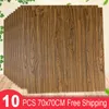 Wall Stickers PE Foam 3D DIY Wood Grain Decor Embossed Stone Self-Adhesive Wallpaper Room Decoration