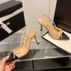 Channel Kitten Heels Bowknot Sandálias Verão Mulheres Designer Sapatos Apontou Toes1