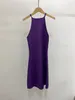 Robes décontractées M-aje Viscose Blended Knit Sling Dress Taille haute Fit Hip Mini Dress pour femme