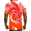 Men's T Shirts 3D Printed Short-sleeve Shirt Men Summer Streetwear Clothing Fashion Custom Swirl