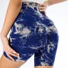 Leggings de mujer Tie Dye sin costuras tejido BuLifting deportes al aire libre Fitness Yoga pantalones cortos Scrunch