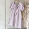 Robe d'été Bowknot Hubble-bubble Sleeve Dress Baby Girl Party Dress