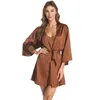 Vêtements de nuit pour femmes Sexy robe de chambre pour femmes fronde robe de nuit pyjamas Robes ensemble soie Homedress doux intime dames