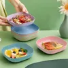 Platten 10Pcs Snack Wiederverwendbare Quadratische Obst Lagerung Tablett Set Verdicken Wärme-beständig Praktische Kunststoff Gerichte Für Hause