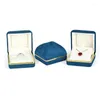 Smycken påsar sammet paketlåda arrangör förlovningsring örhänge hänge förvaring present display fodral blå