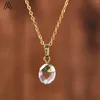 Chains Minimalist Women's Necklace Tiny Natural Amethyst Crystal Amazonite Beads Pendant Choker Bohemia Jewelry Gifts Dropship