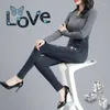 Leggings femininas Stromestone imitação de jeans Mulheres para calças casuais