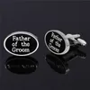 Fashion Letters French Man Cufflink Designer Alloy Black Oval Enamel Best Man Father of the bride Groom Cufflinks Round Shirt Business Suit Wedding Jewelry Gift