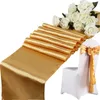 Chemin de table 10pcsset chemin de table en satin 30cm x 275cm pour la fête de mariage événement banquet maison décoration de table approvisionnement couverture de table accessoires 230517