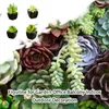 Decorative Flowers Artificial Green Succulent Black Ceramic Potted Plants Flower Bonsai Plant Garden Office Balcony Indoor Decoration