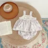 Clothing Sets MILANCEL Summer Baby Clothes Set Infant Sweet Pink Floral Halter Tops Bloomer Suit Girls Outwear 2PCS