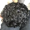 Горячие 24 -мм вьющиеся мужчины Toupee долговечны на 100% человеческие волосы мужские парики Протез Австралийский кружево с PU вокруг основания.