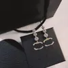 20style Acier Inoxydable Goujon 925 Argent Marque De Luxe Designers Lettres Boucle D'oreille Géométrique Célèbre Cristal Strass De Noce Bijoux De Fête