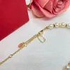 Vaientino halsbandsdesigner för kvinnliga officiella reproduktioner 5a t0p utsökt gåva guld pläterad 18k varumärkesdesigner europeisk storlek pärlor lyx med ruta 009