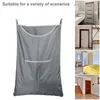 Storage Boxes Hanging Hamper Bag Front Pocket Thick Door Reinforced Stitching Laundry With 2 Hook