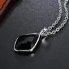 Pendant Necklaces Vintage Black Color Gemstone Trendy Stainless Steel Chain Gift Wholesale Jewelry In Bulk For Small Business