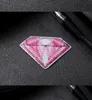 Diamantes Tamanho: 6,2x4.0cm de ferro de desenho animado em pano Aplique Appliques Appliques Costom Acessórios de vestuário rosa